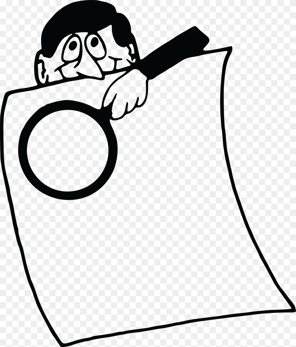 Clipart Of A Man With A Magnifying Glass Over A Document, Accessories, Bag, Handbag Free Transparent Png