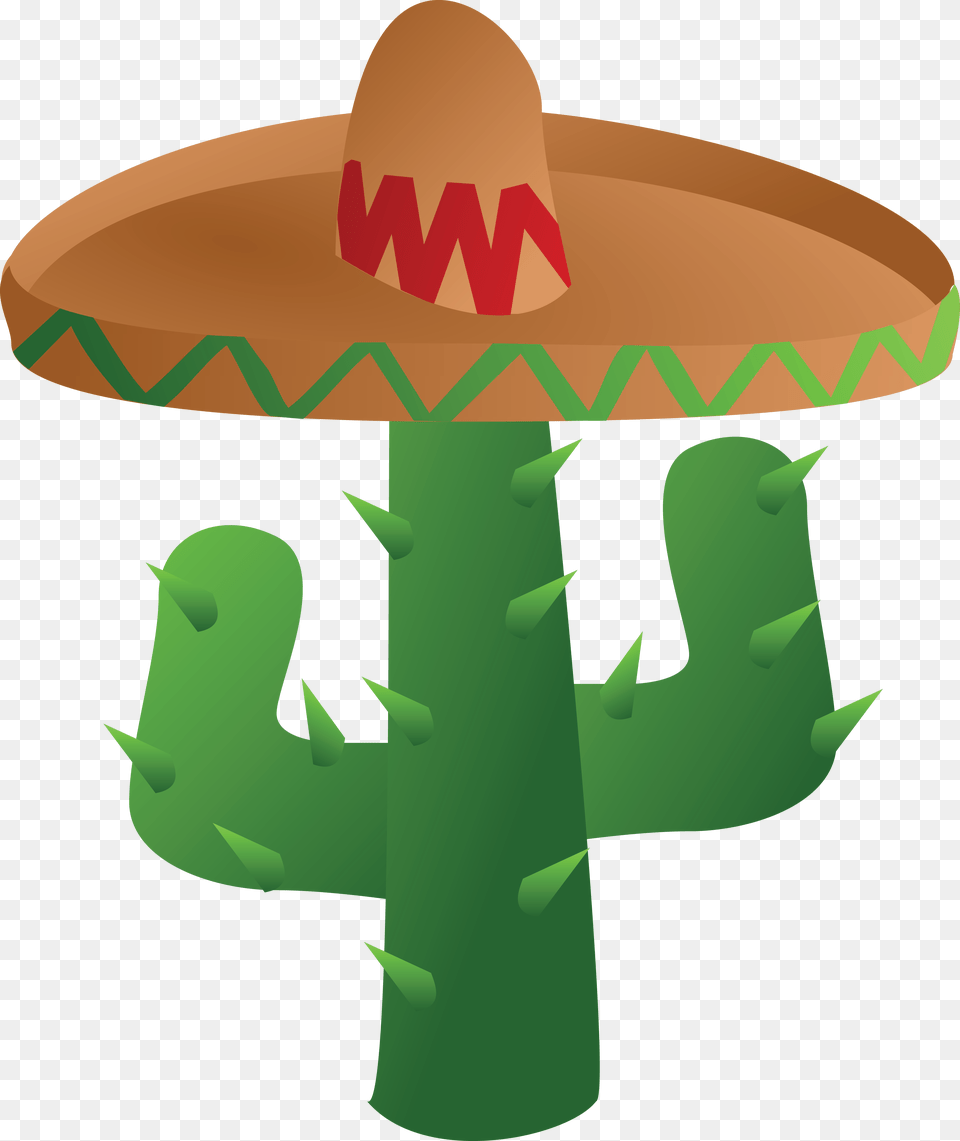 Clipart Of A Mexican Cactus Wearing A Sombrero Hat, Clothing, Cross, Symbol Free Png
