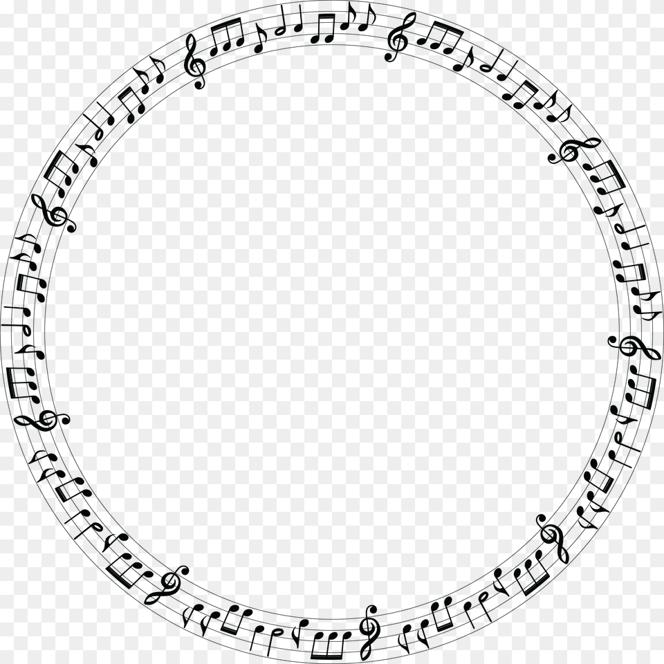 Clipart Of A Music Note Frame Circle Of Music Notes, Electronics, Screen Png