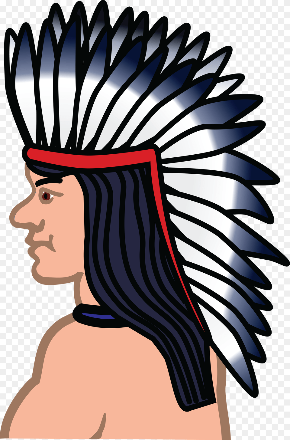 Clipart Of A Native American Indian, Person, Head, Neck, Body Part Free Png
