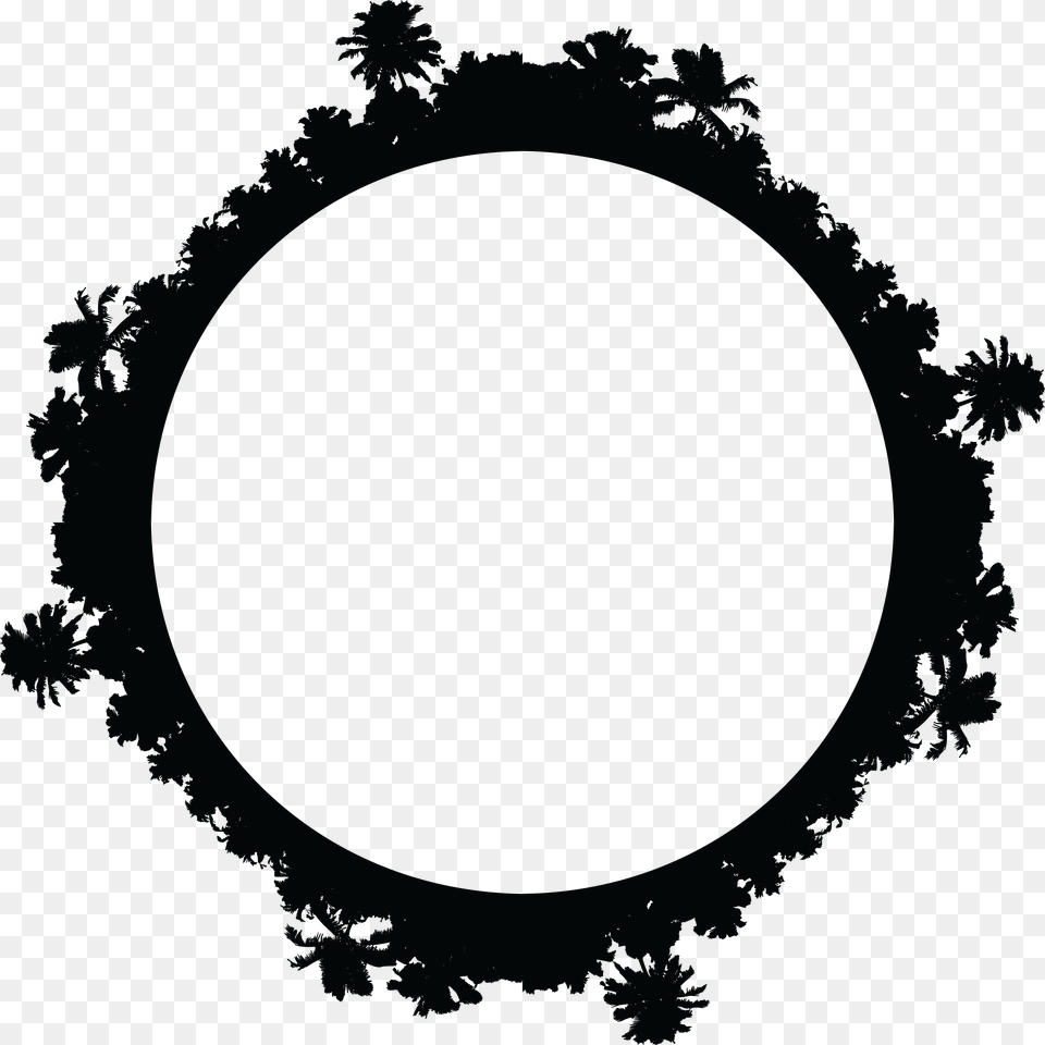 Clipart Of A Palm Tree Border, Nature, Night, Outdoors Free Png
