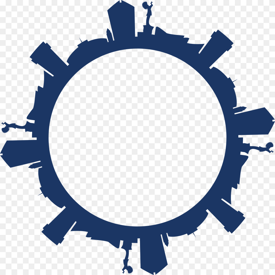 Clipart Of A Round Frame Of The Wichita Kansas Skyline, Oval Png Image