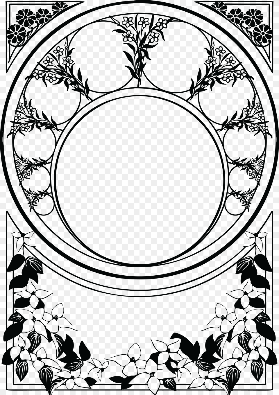 Clipart Of A Vintage Floral Decorative Border Blue Wood Frame Background Free Transparent Png