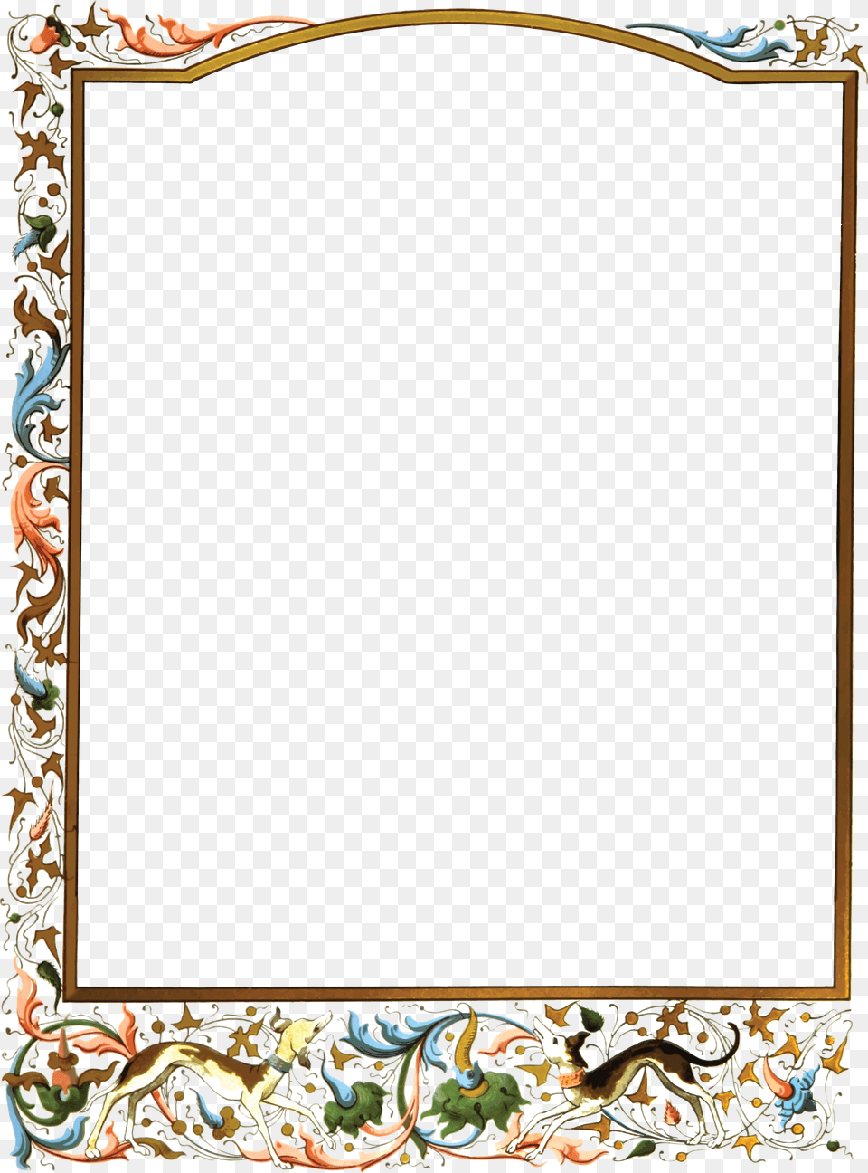 Clipart Of A Vintage Floral Decorative Border Giclee Painting Death Of Jacques D39artevelde, Mirror, Blackboard Free Png