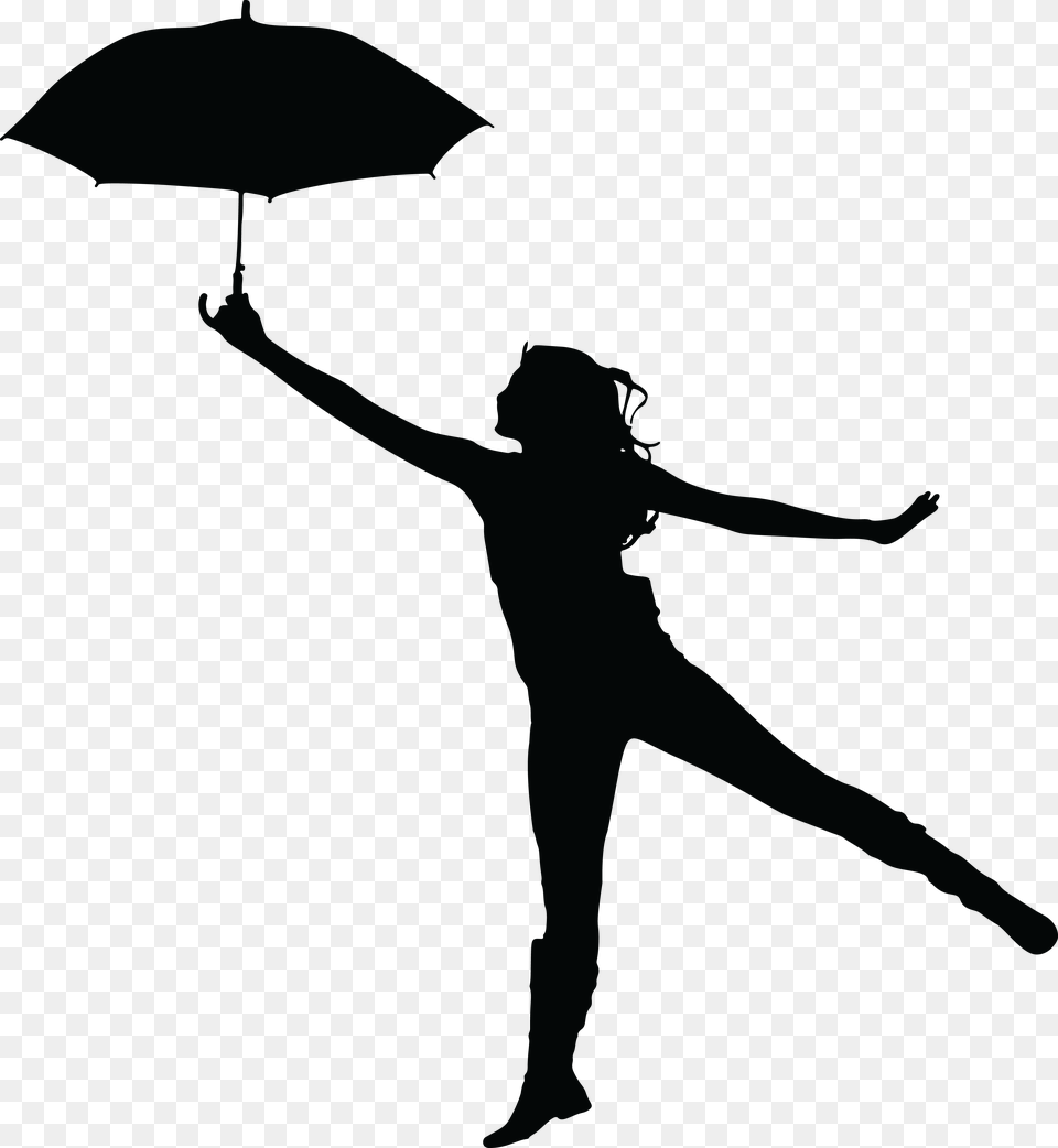 Clipart Of A Woman Dancing With An Umbrella, Leisure Activities, Person, Cross, Symbol Free Png