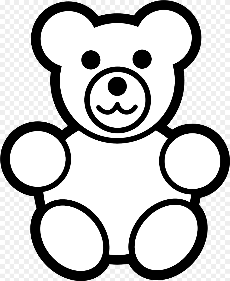 Clipart Of Amp Amd And Fabulous Teddy Clipart Black And White, Stencil, Teddy Bear, Toy, Nature Png Image