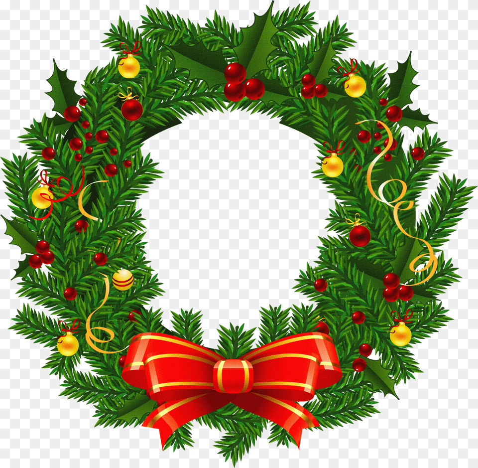 Clipart Of Artificial Gg And Endless Corona De Navidad Christmas Wreath Xmas Png