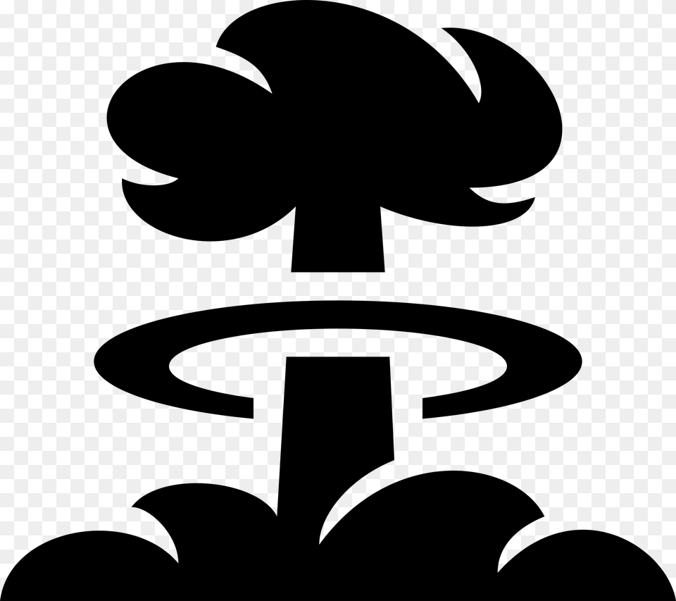 Clipart Of Atomic Cloud Burst And Cloud Mushroom Cloud Clipart, Gray Free Png