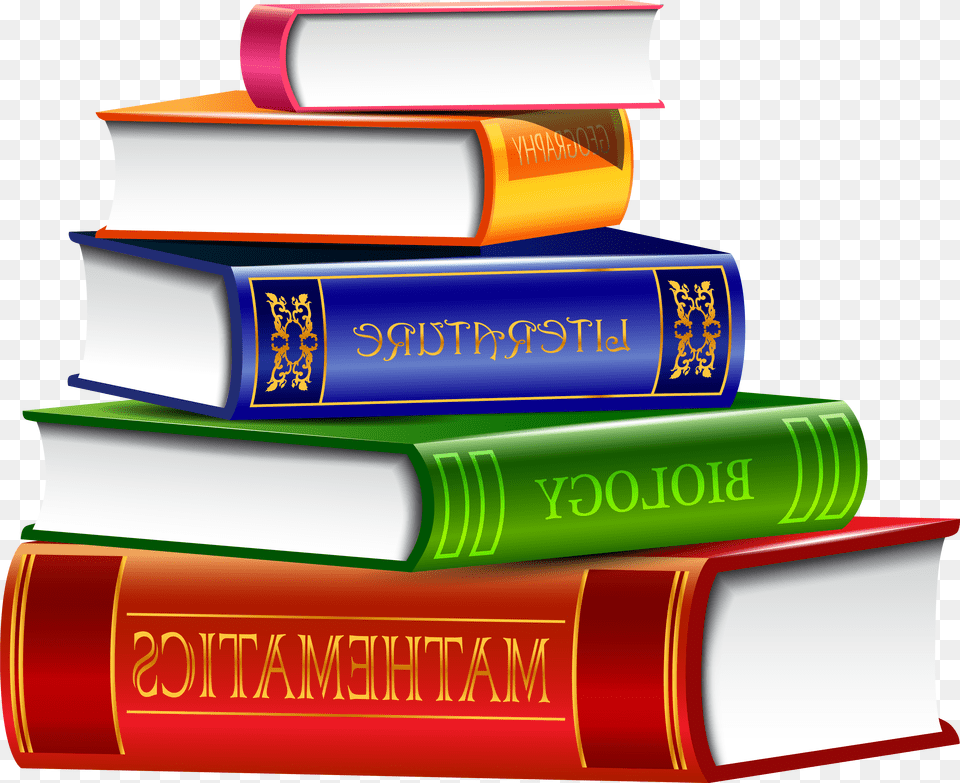 Clipart Of Books Publication And Biology Background School Books Transparent Background, Book, Novel, Indoors, Library Png