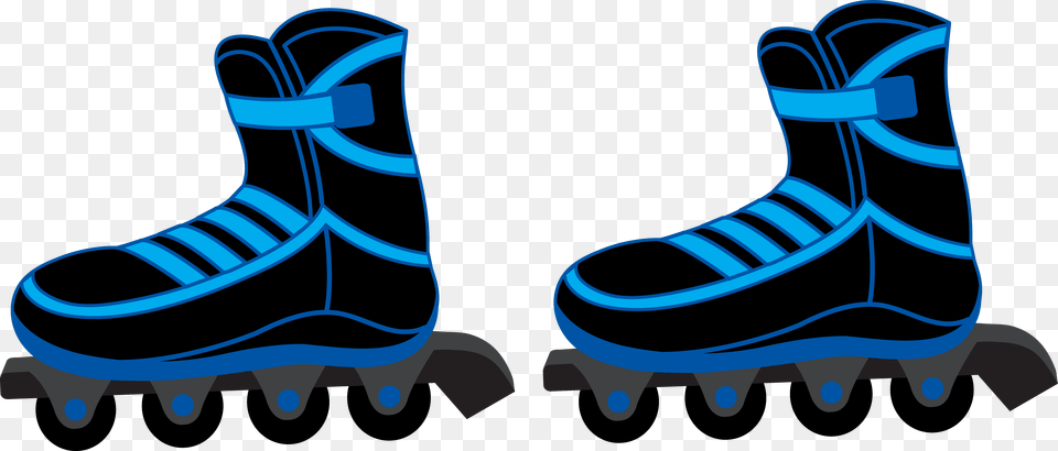 Clipart Of Cool Roller And Blades Roller Derby, Bulldozer, Machine, Boot, Clothing Free Png