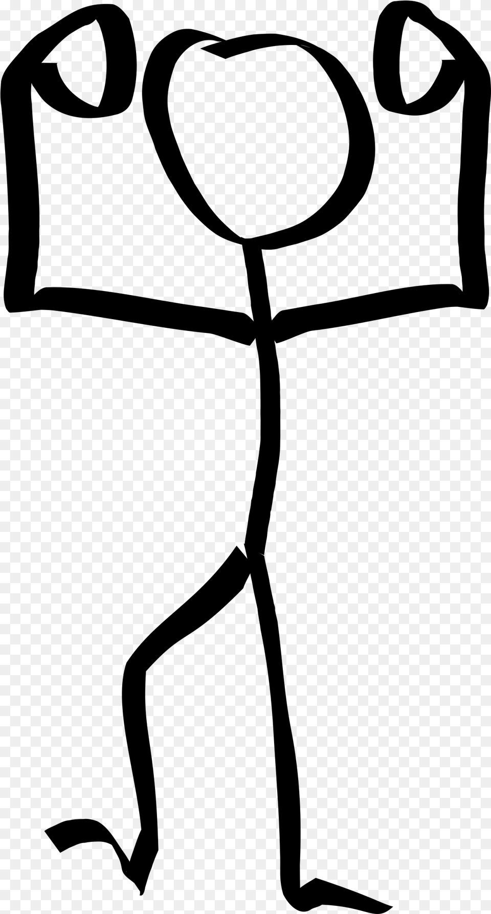 Clipart Of Flex Bicep And Bicep Flex Stick Man, Gray Free Png