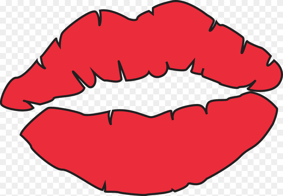 Clipart Of Lips Mouth And Kiss, Body Part, Person, Teeth, Weapon Png Image