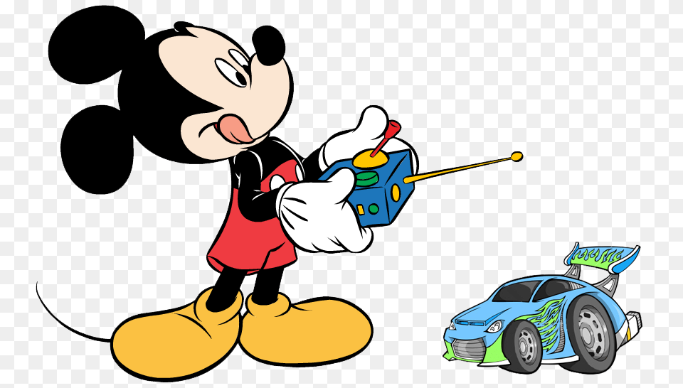 Clipart Of Mickey Mouse In A Car Clipart, Cartoon, Cleaning, Person, Transportation Png