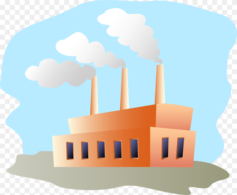 Clipart Of Necessary Manufacturer And Industries Factory Clipart, Pollution, Architecture, Building, Power Plant Png