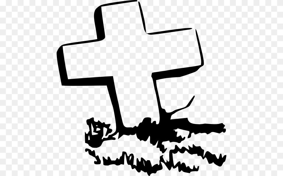Clipart Of Rip Grave And Cemetery Outline Of A Grave, Cross, Symbol, Logo, Stencil Png