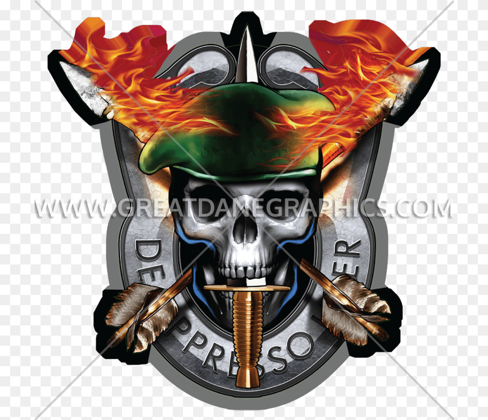 Clipart Of Skull In Beret Illustration, Person, Emblem, Symbol, Face Free Transparent Png