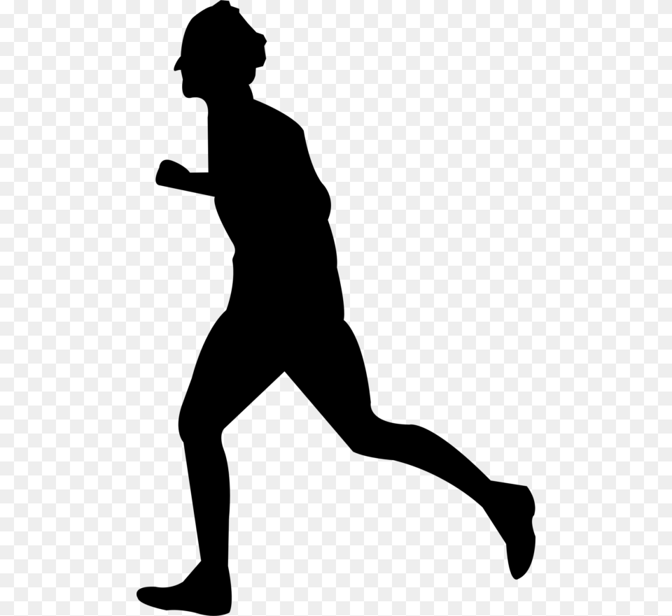 Clipart Of Someone Running, Gray Free Png