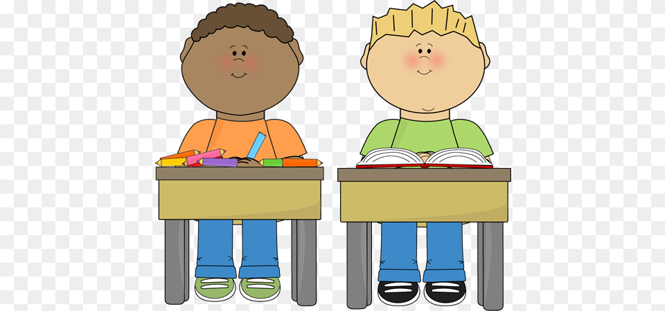Clipart Of Students Working Together, Person, Reading, Desk, Furniture Png