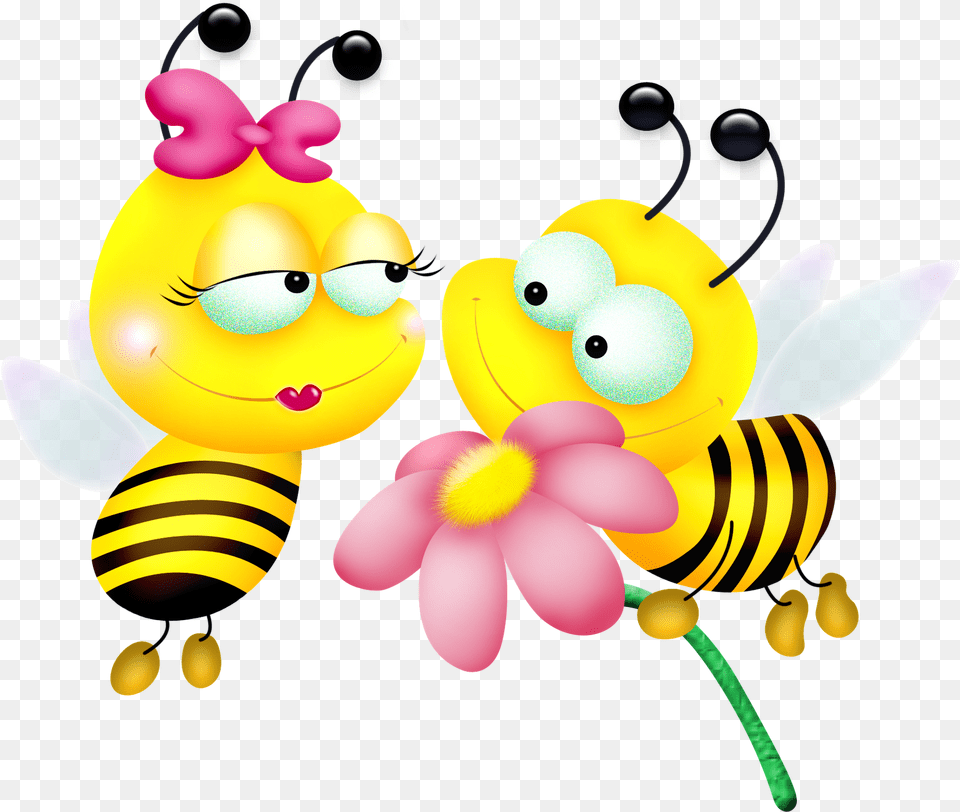 Clipart Of The Cute Bees Image Bumble Bees In Love, Animal, Bee, Insect, Invertebrate Free Png Download