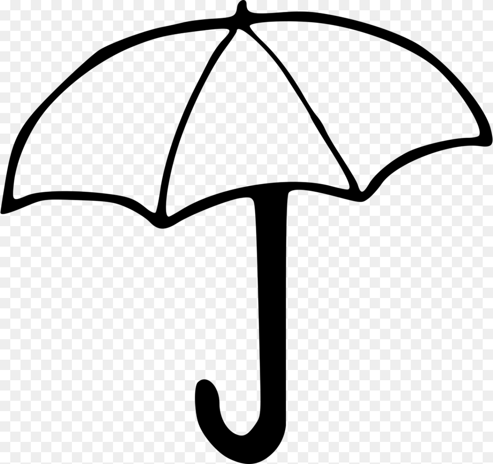 Clipart Of Umbrella Black And White Winging, Gray Png Image