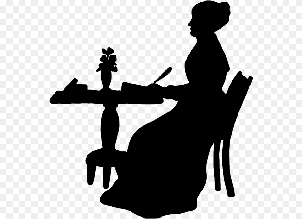 Clipart Of Victorian Ladies And Silhouette Of Silhouette, Gray Png Image