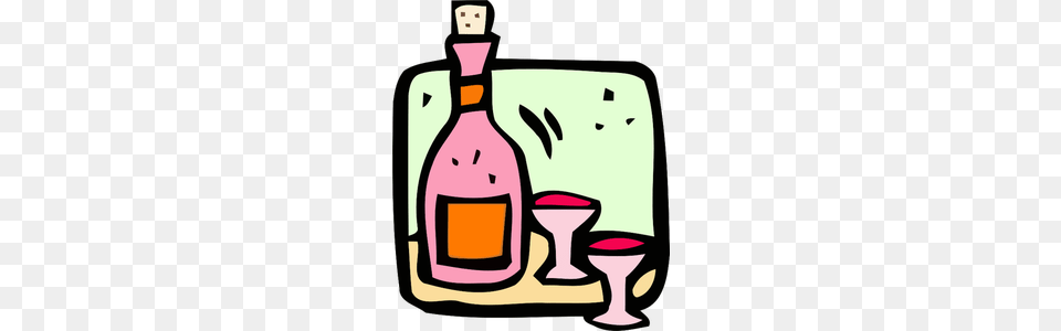Clipart Of Wine Glasses, Alcohol, Beverage, Bottle, Liquor Free Png