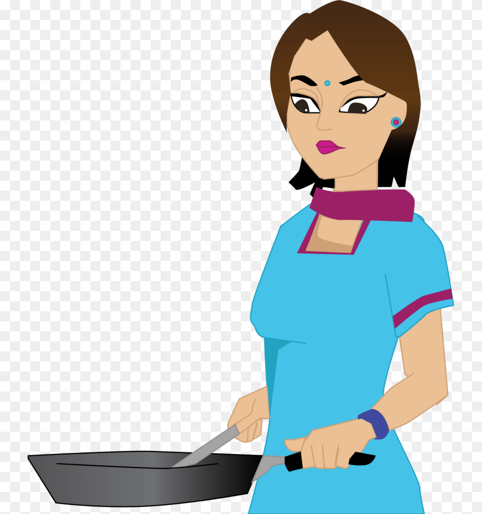 Clipart Of Woman, Cooking Pan, Cookware, Baby, Person Free Png