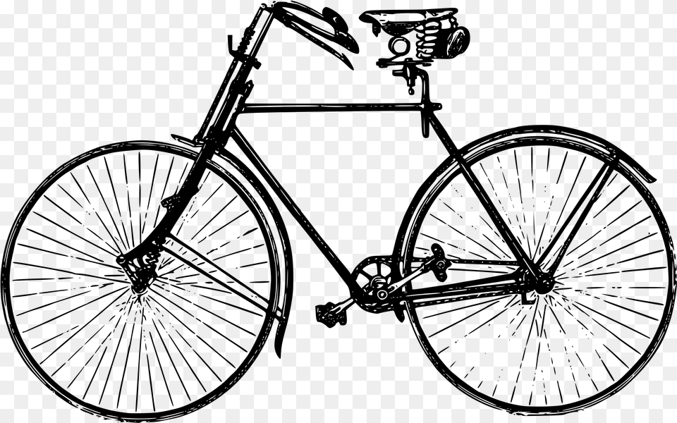 Clipart Old Fashioned Bicycle, Gray Free Png