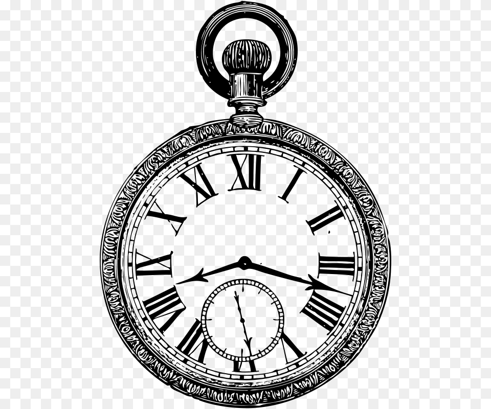 Clipart Old Pocketwatch Johnny Automatic, Gray Free Png