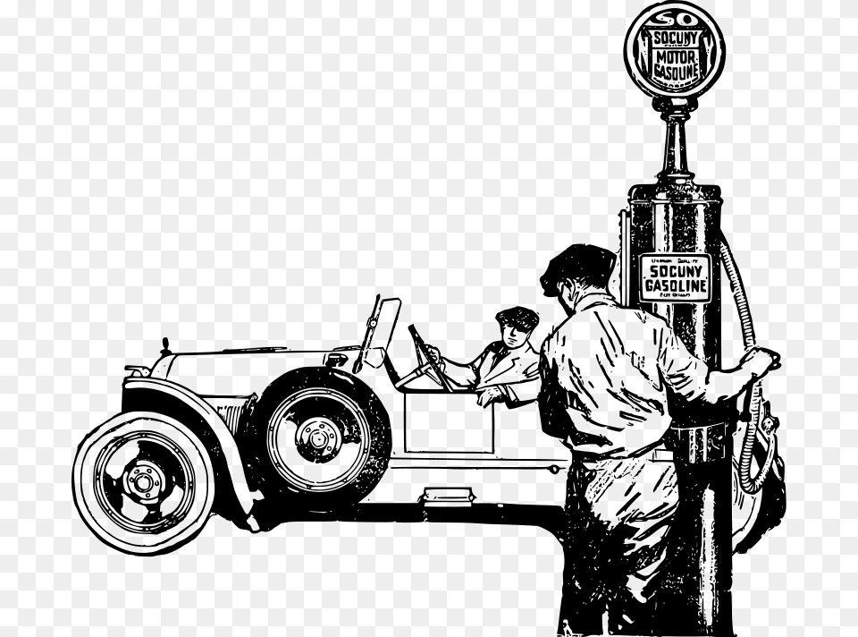 Clipart Old Time Petrol Stand, Gray Free Transparent Png