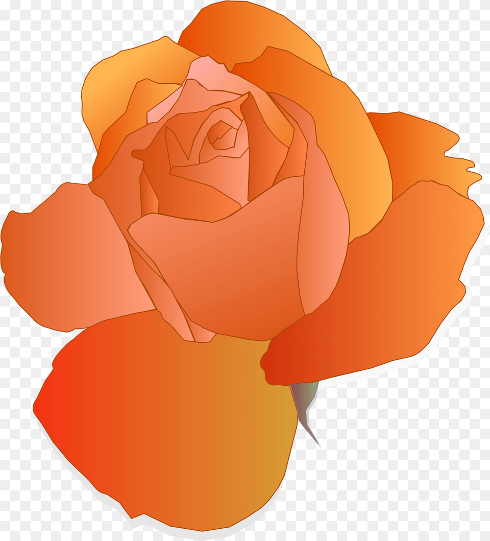 Clipart Orange Rose Rh Openclipart Org Rose Digital Drawing, Flower, Petal, Plant, Baby Free Transparent Png