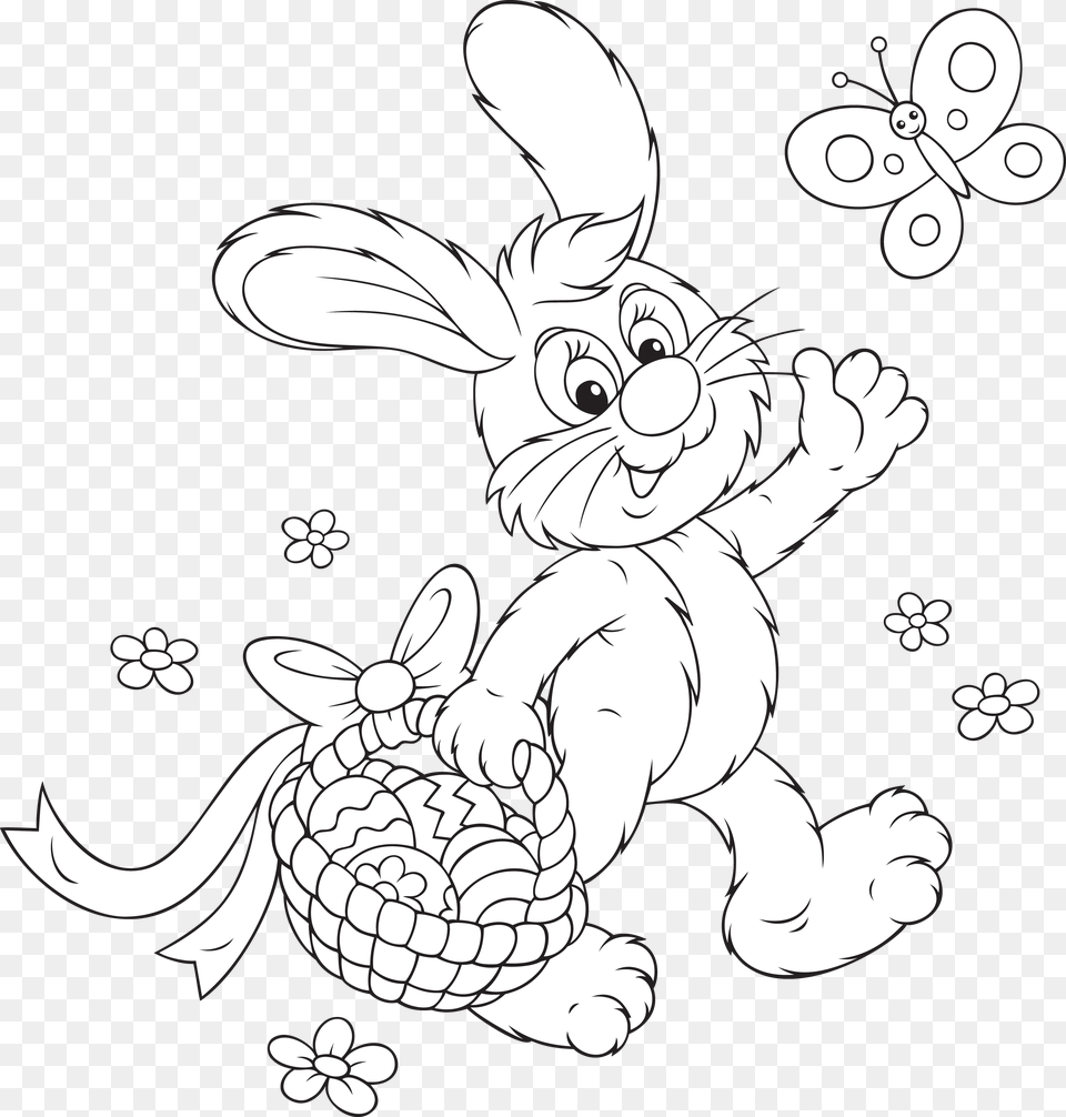 Clipart Osterhase Schwarz Wei, Art, Drawing, Baby, Person Png
