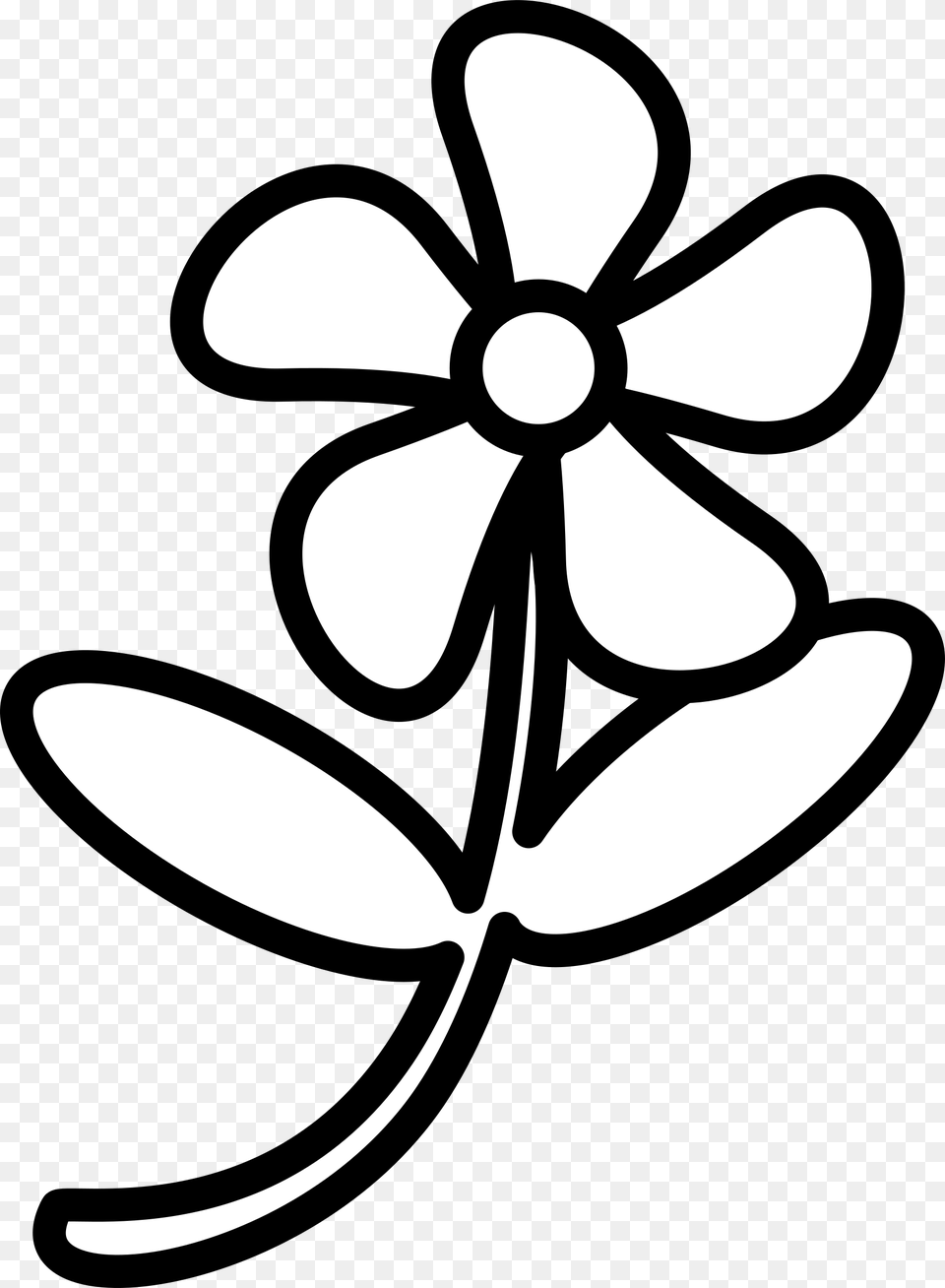 Clipart Outline Of A Flower, Stencil, Plant, Animal, Fish Png Image