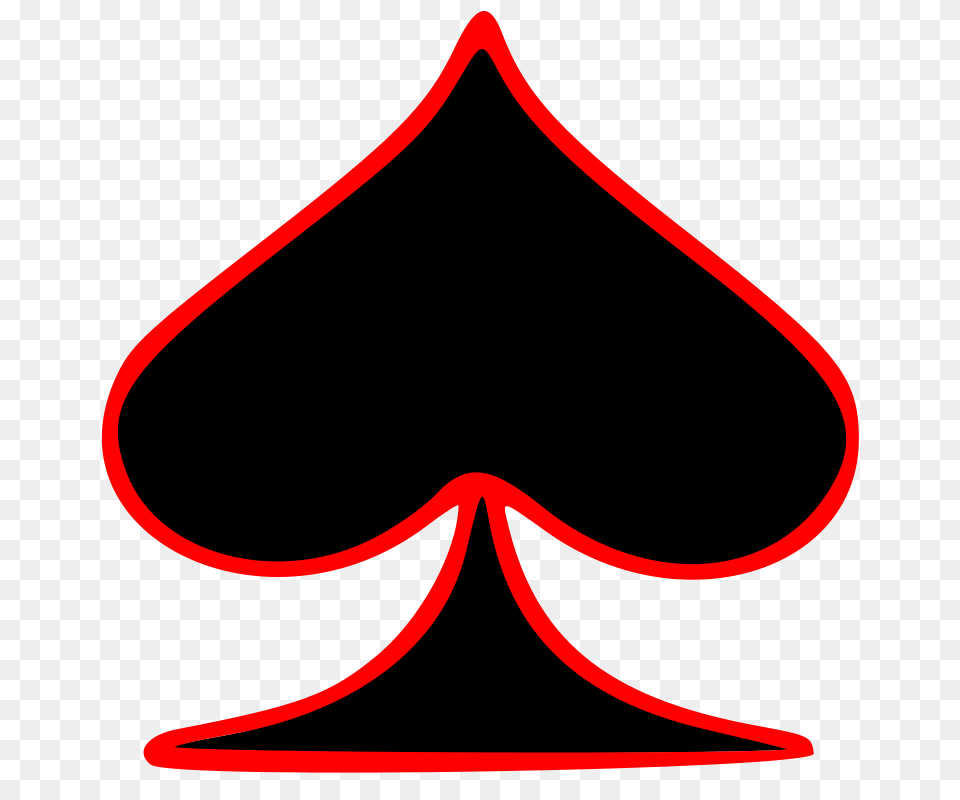 Clipart Outlined Spade Playing Card Symbol, Face, Head, Person, Bow Png Image