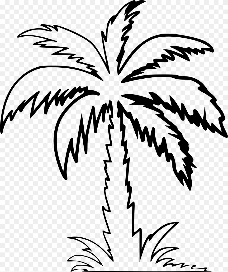 Clipart Palm Tree Clipart Outline, Gray Png Image