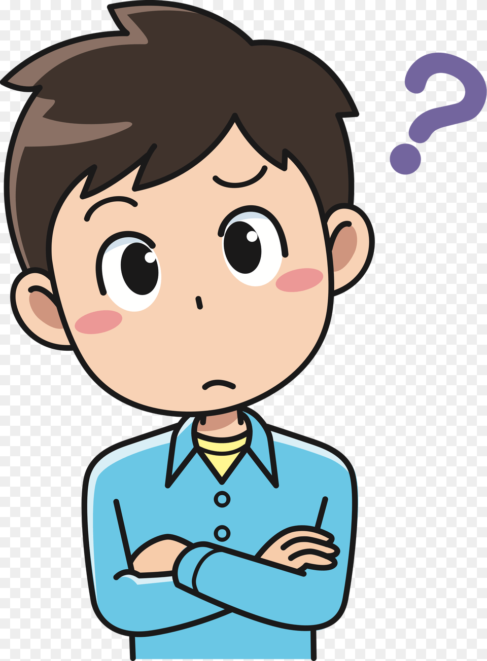 Clipart Perplexed Male 3 Happy Shocked Emoji Thinking Clipart, Book, Publication, Baby, Person Free Transparent Png