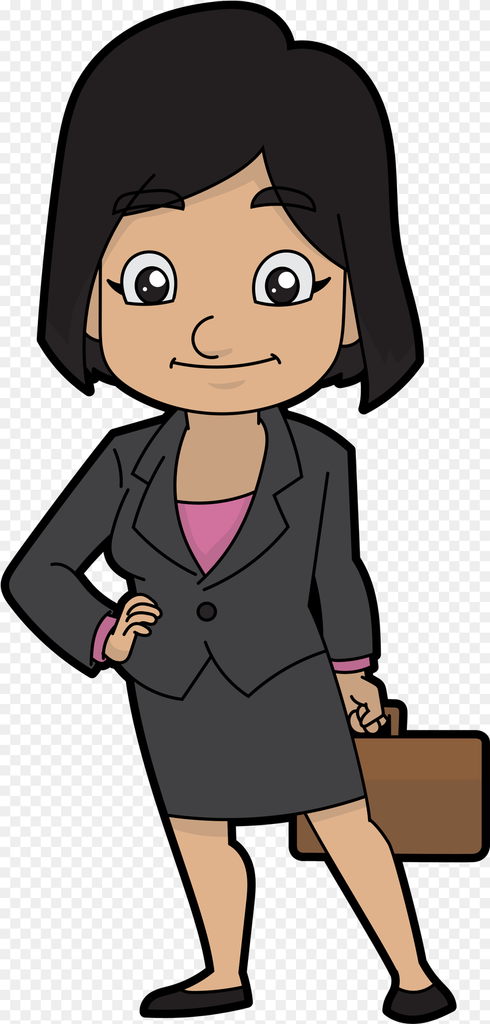 Clipart Person Business Woman Businesswoman Cartoon, Book, Comics, Publication, Clothing Free Png