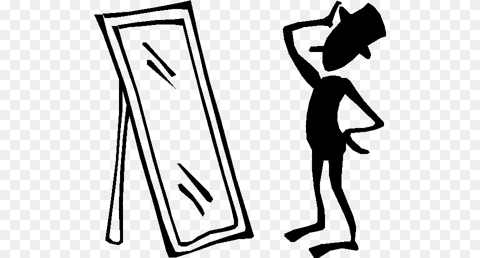 Clipart Person Looking In Mirror, Gray Free Transparent Png