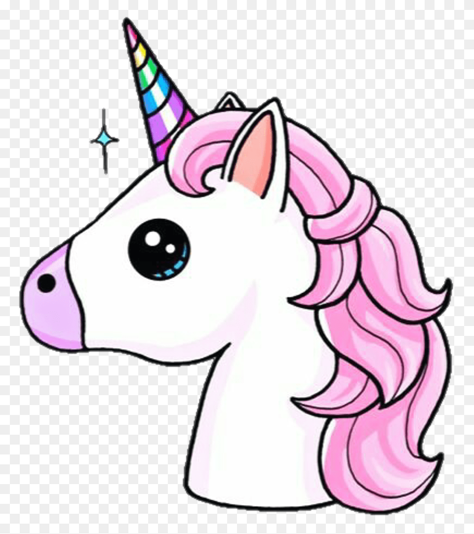 Clipart Picsart Tumblr Cute And Easy Unicorn Drawing, Clothing, Hat, Baby, Person Free Png Download