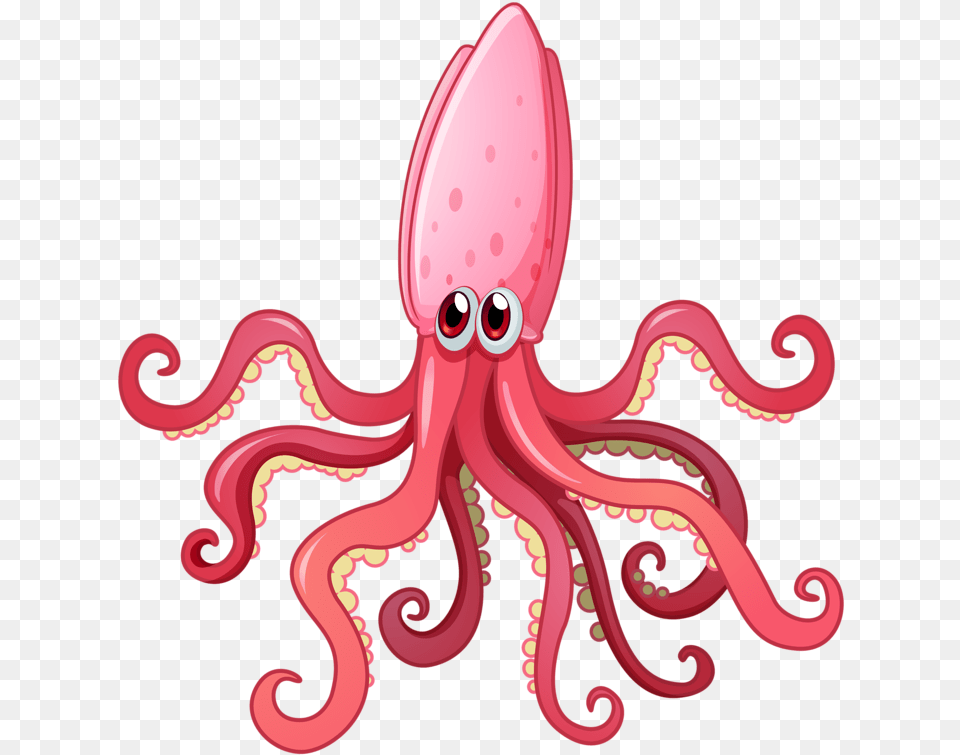 Clipart Picture Of A Squid, Animal, Sea Life, Invertebrate, Octopus Free Transparent Png