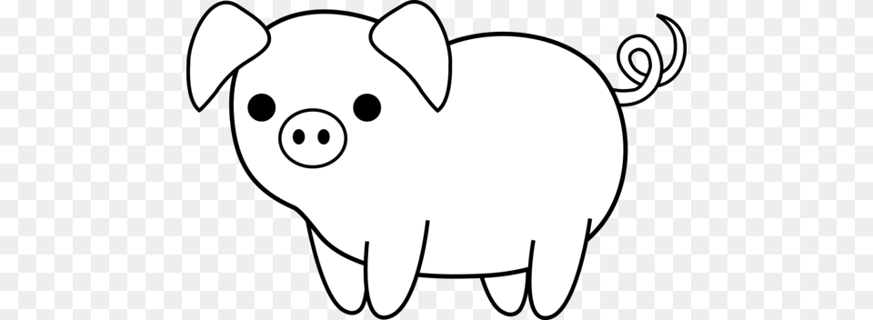 Clipart Pig Black And White, Animal, Mammal, Stencil, Fish Free Png Download