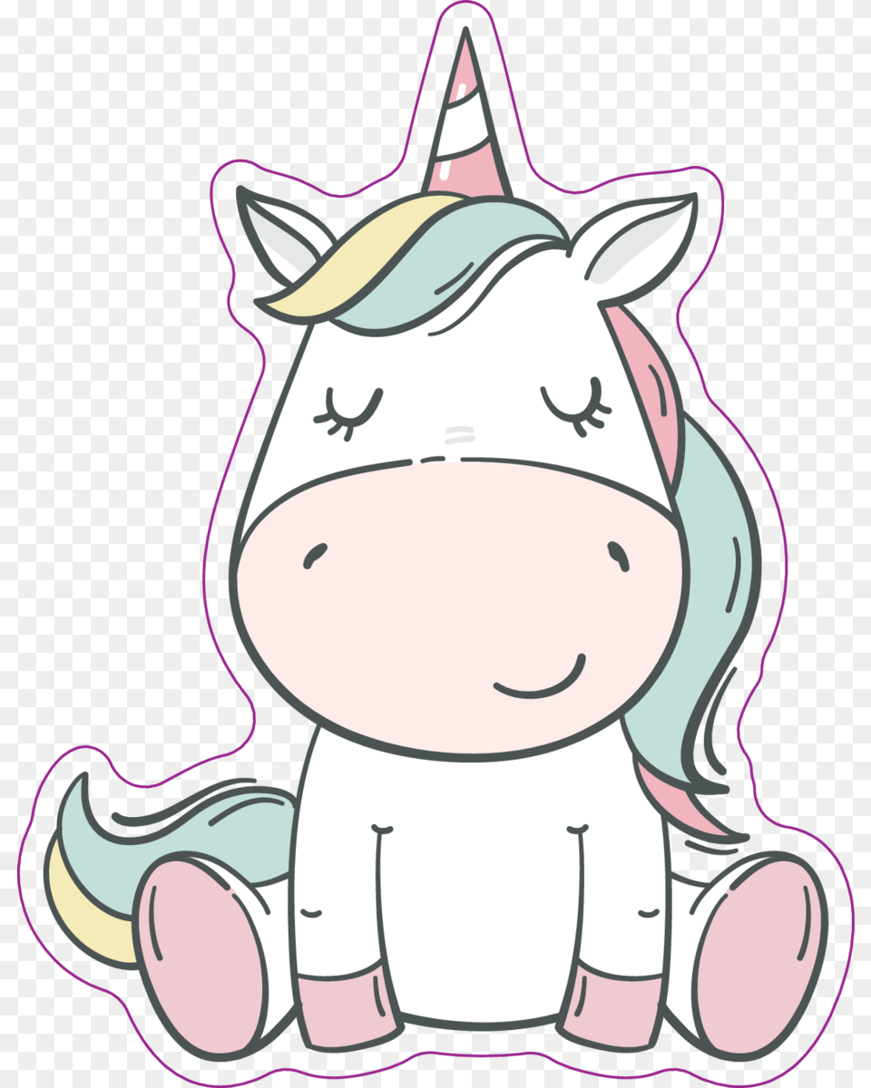 Clipart Pink Unicorn Kawaii Stickers Transparent Clipart Cute Baby Unicorn, Face, Head, Person Png Image
