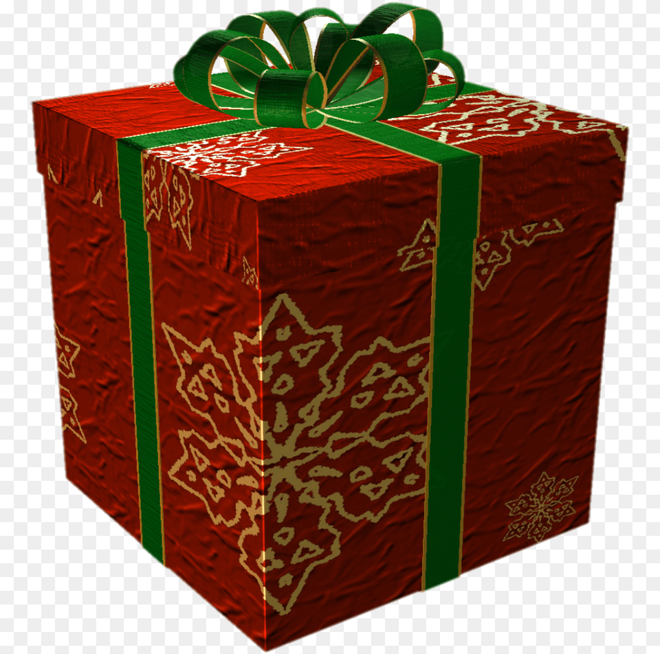 Clipart Present Red Christmas Christmas Gift Wrapped Box, Tape Free Png