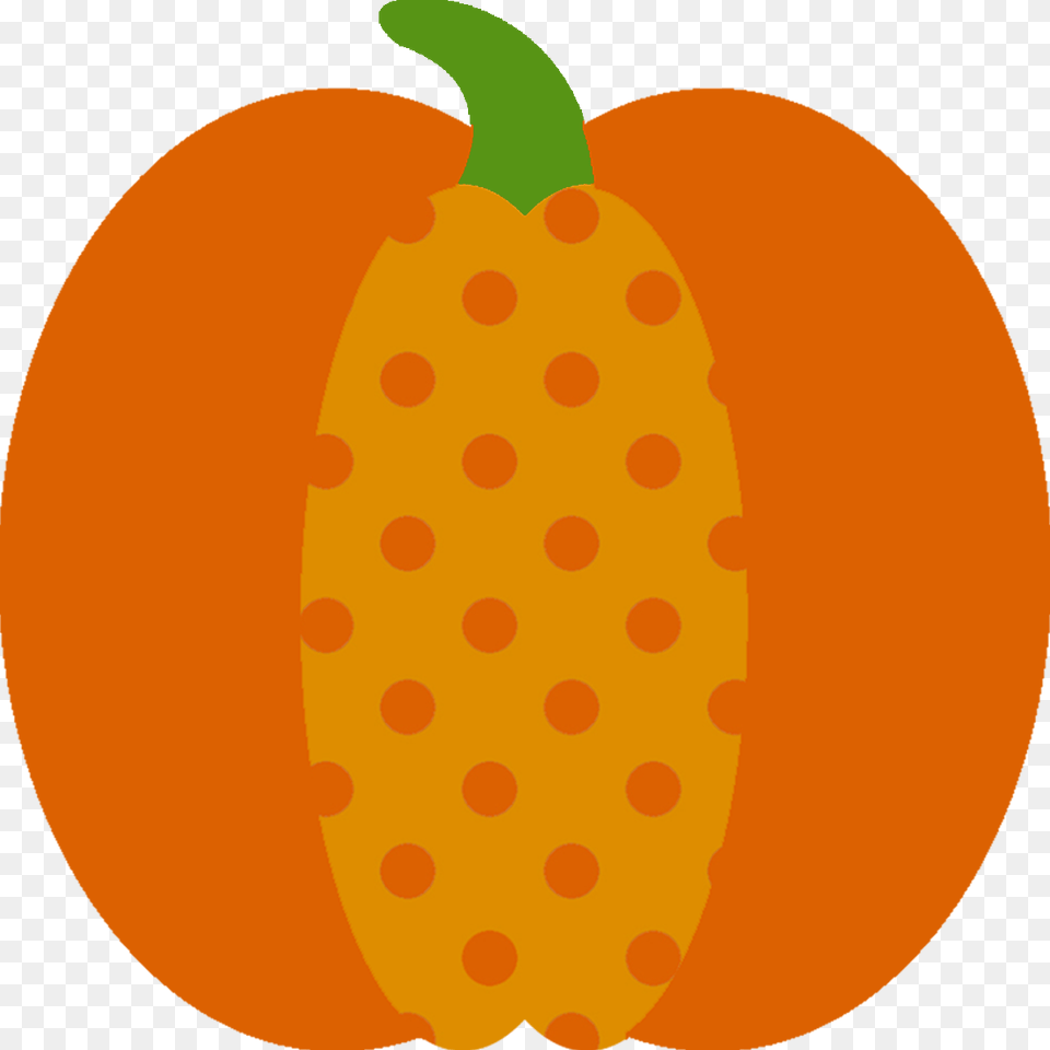 Clipart Pumpkin Polka Dot, Food, Fruit, Plant, Produce Png Image