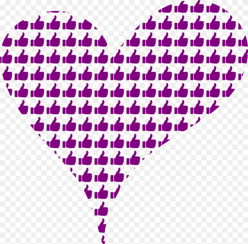 Clipart Purple Heart Vector Clipart Purple Thumbs Up, Balloon, Pattern Free Png Download