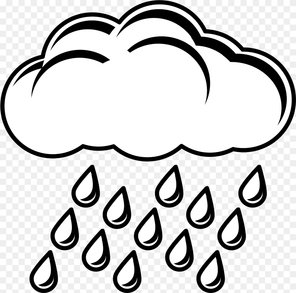Clipart Rain Dark Cloud Picture Rainy Weather Clipart Black And White, Cutlery, Stencil, Electronics, Hardware Free Png
