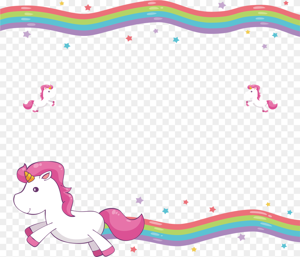 Clipart Rainbow Borders Unicorn Frame, Paper, Blackboard Png Image