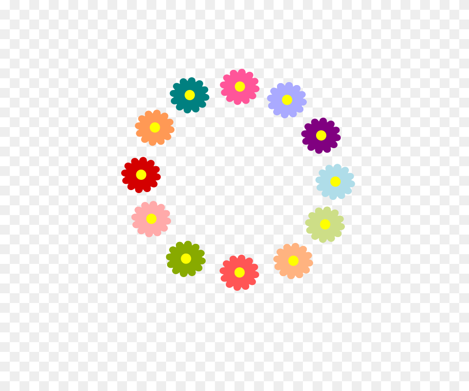 Clipart Rainbow Flower Wreath Cuteeverything, Daisy, Plant, Art, Floral Design Free Png Download