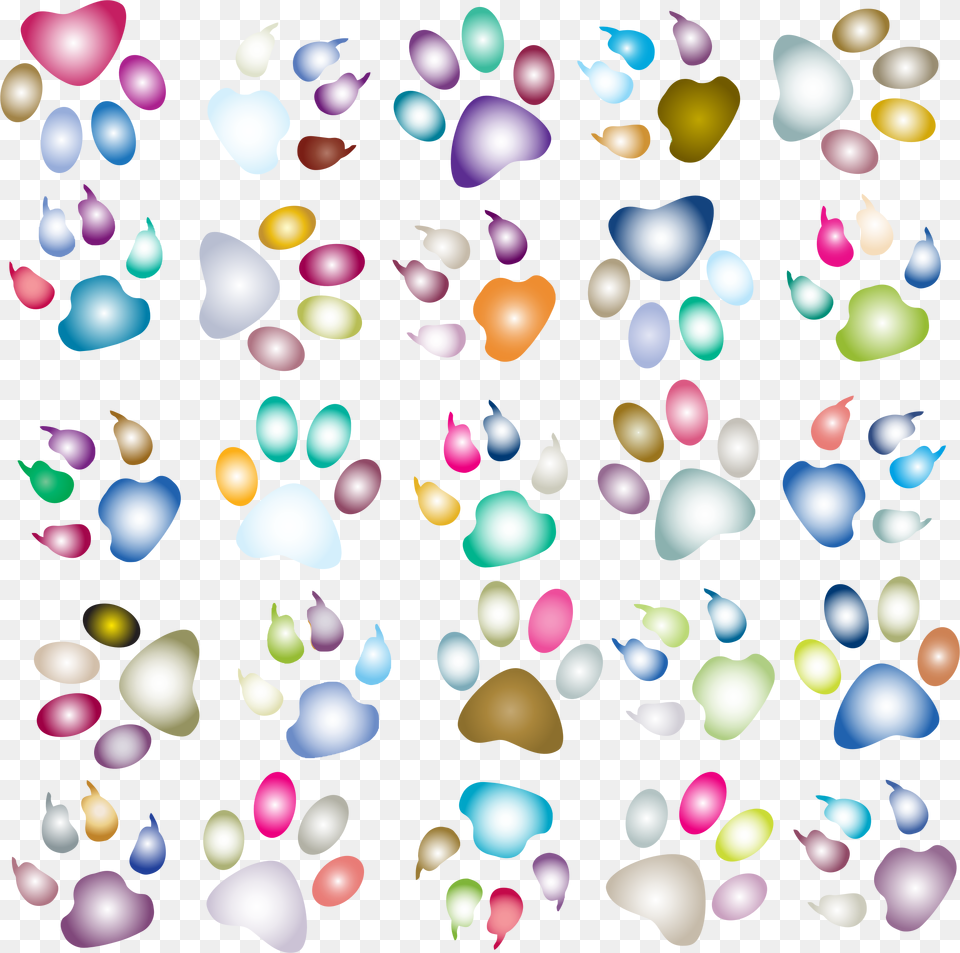 Clipart Rainbow Paw Print Paw Prints Transparent, Confetti, Paper Free Png Download