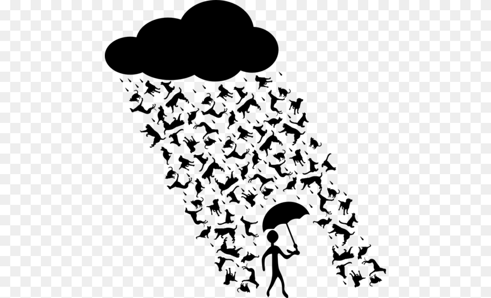 Clipart Raining Cats And Dogs, Gray Png Image